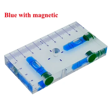 Высококачественный высококачественный прозрачный магнитный уровень пузырьковых магнитов Измеритель Mini Spirit с тремя сильными магнитными измерительными инструментами