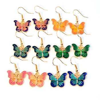 модная винтажная многоцветная серьга-бабочка для женщин женская модная женская серьга-подвеска в стиле ретро fairycore y2k aesthetic