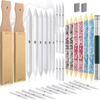 38 штук смешивание пней и тортильонов набор бумажных художественных блендеров для рисования инструментов для рисования для студента набор для рисования эскизов