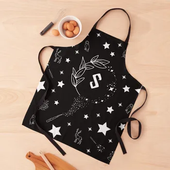 буква S с магией и искрами Фартук в японском стиле домохозяйка Кухонные принадлежности Художественный фартук
