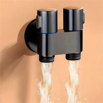 Трехходовой угловой клапан наполнения Настенное крепление 1-в-2-выход Двойной регулирующий клапан Распылитель для очистки воды для ванной комнаты Туалетные принадлежности