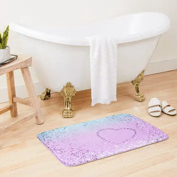 Сверкающий ЕДИНОРОГ Девушки Блестящее Сердце # 9 (Искусственный Блеск) #shiny #pastel #decor #art Коврик для ванны Ковер для ванны Коврик для комнаты Коврик для ковров