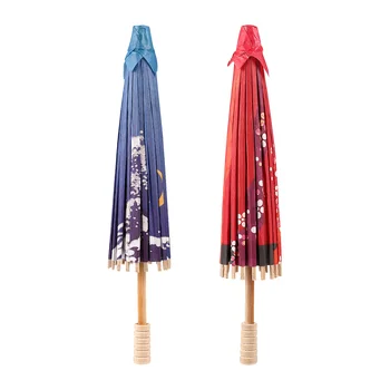 Японский масляный бумажный зонтик Винтаж Цветущая сакура Древний танцевальный зонтик Бумажные зонтики в китайском стиле Украшение