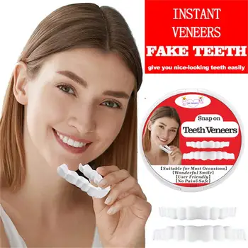 Fake Tooth Cover Perfect Fit Зубы Мгновенная улыбка Отбеливание Snap On Силиконовые виниры улыбки Зубы Гибкие Красота Инструмент Косметика