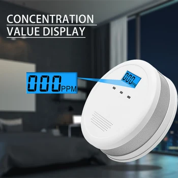 Детекторы угарного газа Детектор дыма ЖК-дисплей Детектор газа со светом / звуком Высокая чувствительность для кухни дома