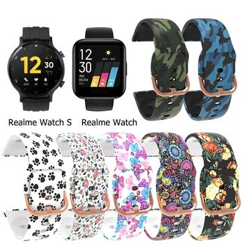  Быстросъемные ремни для Realme Watch 3 2 S Pro Smart Watch Band Soft Print Силиконовый браслет для Realme Watch Wrist Correa