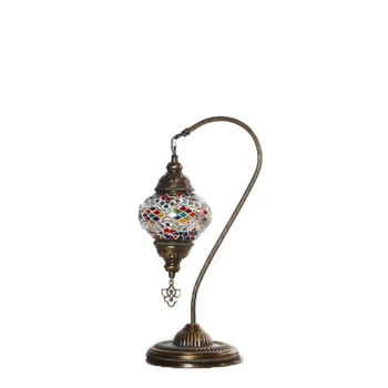 Турецкая мозаика Стеклянная настольная лампа с лебединой шеей No 2 Размер Глобус