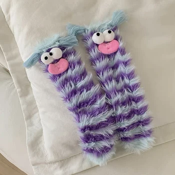 1 пара телячьих носков милые мультяшные дурацкие носки новинки теплые уютные уродливые милые плюшевые носки отличные подарки для девочек женщин для взрослых детей