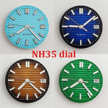 NH35 циферблат 29,8 мм Циферблат Nautilus Циферблат часов зеленый светящийся циферблат Подходит для механизма NH35 Аксессуары для часов Инструмент для ремонта часов