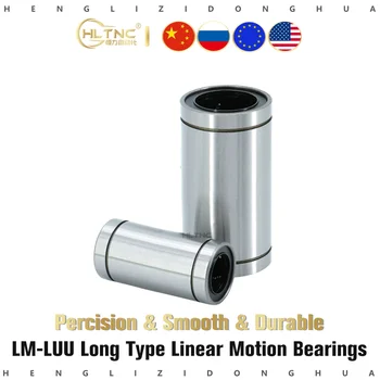 1 шт. Удлинить подшипник линейного движения длинного типа LM6LUU LM8LUU LM10LUU LM12LUU LM13LUU для деталей 3D-принтера Ось тандемной шаровой втулки