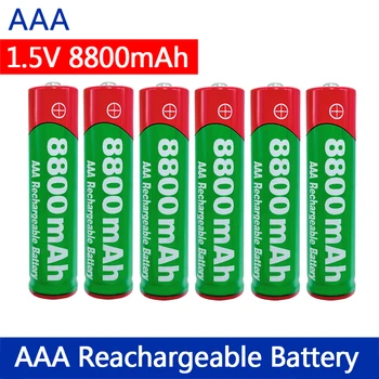 AAA Батарея 1,5 В перезаряжаемая батарея AAA 8800 мАч AAA 1,5 В Новая щелочная аккумуляторная батарея для светодиодной игрушки MP3 с длительным сроком службы