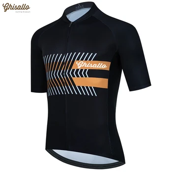 Новый Ghisallo Черный Летний Велоспорт Толстовка Мужчины Рубашка с коротким рукавом MTB Джерси Велоспорт Одежда Велосипед Maillot Ciclismo