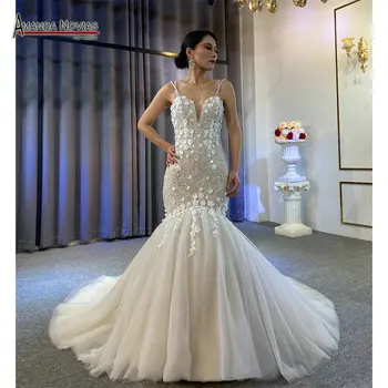 Бретельки красивое свадебное платье русалки на заказ реальная работа