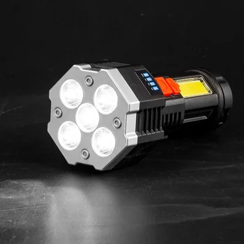  Кемпинговый фонарик Водонепроницаемый открытый фонарик 3 режима освещения Светодиодный мощный фонарик с боковым светом 600/800 мАч для приключений в кемпинге