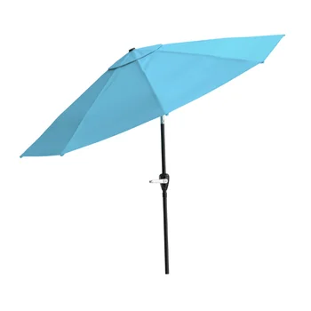 10-футовый зонтик для патио с автоматическим наклоном, синий