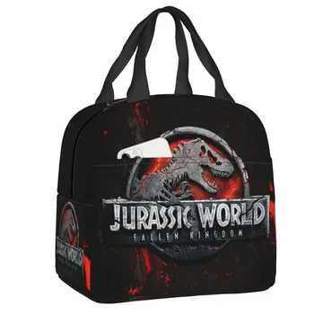  Custom Jurassic Park Lunch Bag Мужчины Женщины Кулер Термоизолированный контейнер для обеда для детей Школьная работа Еда Пикник Большие сумки