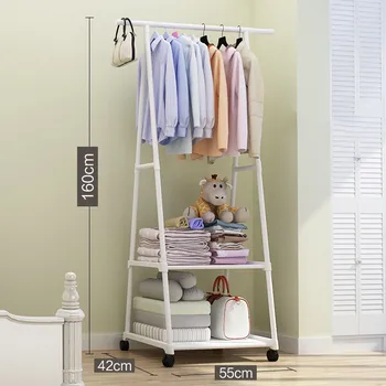 съемная вешалка для одежды в спальне с колесами напольная вешалка для верхней одежды современный гардероб вешалка для хранения полок