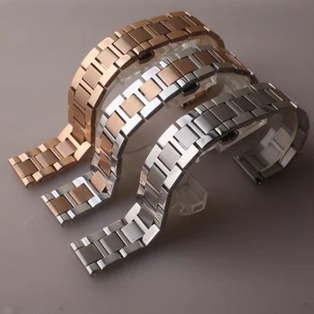  Высококачественный ремешок для часов из нержавеющей стали для Tissot Seiko Citizen Тонкий металлический ремешок с плоским концом Браслет Цепочка для часов 20 мм 22 мм мужчины новые