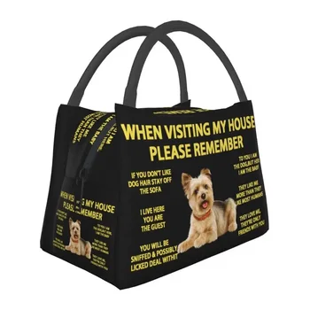  Custom Cute Yorkie Dog Yorkshire Terrier Lunch Bag Мужская прохладительная теплая изолированная коробка для ланча для офисных поездок