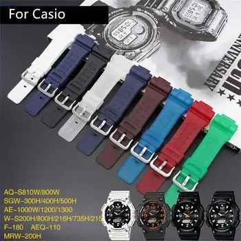 Силиконовый ремешок для часов для Casio G-SHOCK AQ-S800 AQ-S810W 18 мм Смарт Спортивные часы Аксессуар Потный Прочный Силиконовый Ремешок На Запястье