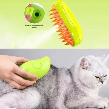 Cat Steam Brush Паровая щетка для собак 3 в 1 Электрический спрей Щетки для кошачьей шерсти для массажа Расческа для ухода за домашними животными Гребни для удаления волос