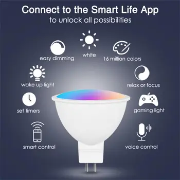 10PC Tuya Smart Homekit WiFi MR16 Умная светодиодная лампочка 12 В RGBCW Диммируемая лампа Голосовое управление Siri 5 Вт Прожекторное освещение Изменение цвета