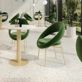 Роскошные металлические стулья Удобные дизайнерские эргономичные современные обеденные стулья для гостиной Золотые металлические ножки Шезлонги Salle Manger Мебель