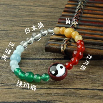 Красочный женский браслет из агата Duobao