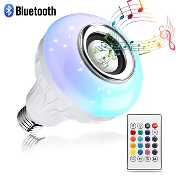 85-265 В 12 Вт E27 Bluetooth динамик музыкальная лампа пульт дистанционного управления RGB лампочка для спальни домашний декор изменение цвета RGB лампы