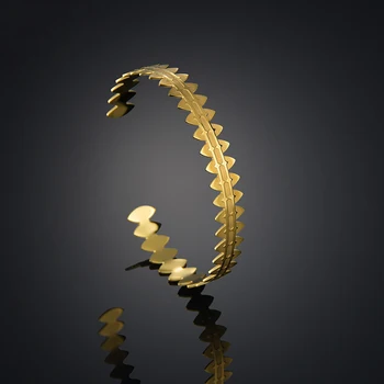  темперамент нержавеющая сталь покрытие женский открытый браслет роскошный и изысканный золотой манжета регулируемый браслет для женских ювелирных изделий