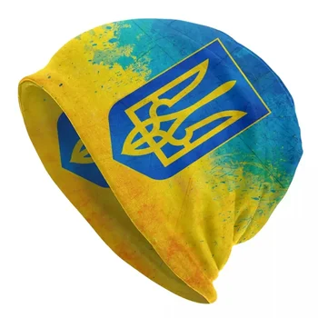 Украинский флаг Шапки Хип-хоп Вязаная Шапка Для Мужчин Женщин Зимний Теплый Герб Украины Skullies Шапки Кепки