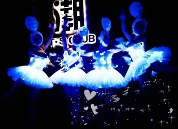 Led светящийся балетный танец детский взрослый светящаяся юбка танцевальная команда Шан Янь команда gogo маска головной убор