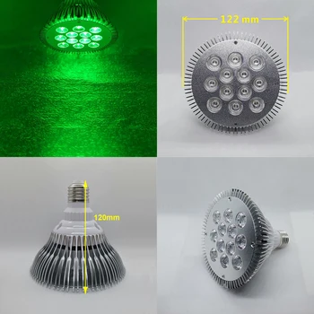 24 Вт / 12 Вт Зеленый 520 нм ~ 525 нм PAR38 Светодиодная лампа Точечная лампа для светодиодной зеленой терапии Аквариум с растениями E26 E27
