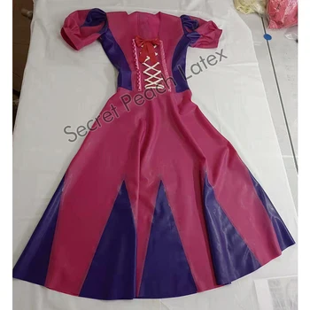 Латексное платье с пышным рукавом и бантом Латексное платье принцессы