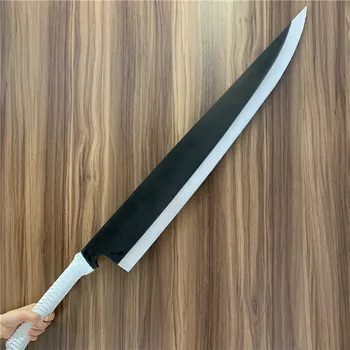  Большой 106 см Отбеливающий меч Zanpakutou Katana Kurosaki Ichigo Черный меч Нож ниндзя Самурайский меч Оружие Хэллоуин Безопасность PU