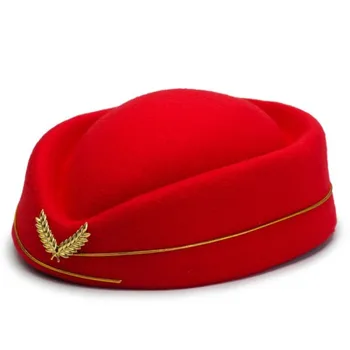 Шляпа стюардессы Женская мода шерстяные Форменные кепки Модная шляпа для девочек Для форменных кепок Женские Новинка 2023