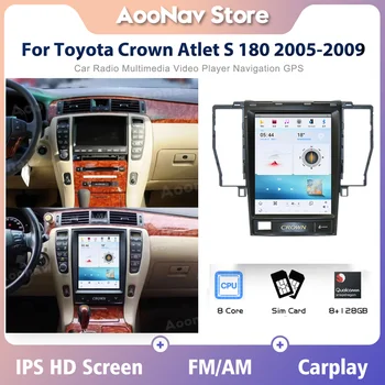 128 ГБ Android 11 Автомобильная GPS-навигация для Toyota Crown Atlet S 180 2005-2009 Стерео GPS Мультимедийный плеер Tesla Экран Головное устройство