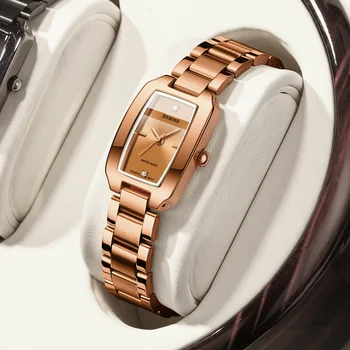 кварцевые часы для девочек Новая мода квадратной формы Модные ювелирные изделия Роскошные часы Женские часы Relojes Para Mujer
