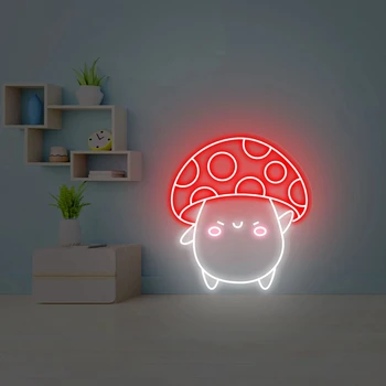 гриб неоновая вывеска с питанием от USB для декора комнаты, светодиодный неоновый свет с регулируемой яркостью ночник для игровой комнаты настенное искусство подарок на день рождения