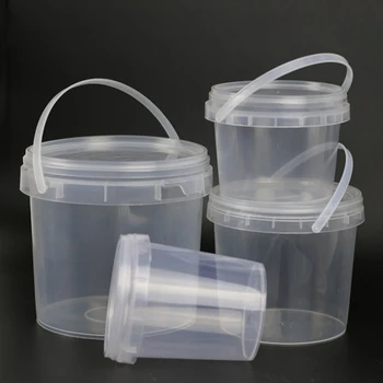  прозрачное пластиковое ведро с ручкой и крышкой Контейнер для хранения с хорошей герметизацией Портативный ящик для хранения конденсационных шариков для белья