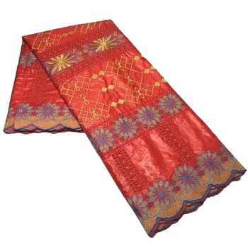 Новейшая африканская кружевная ткань Bazin Brode Африканская ткань Bazin Riche Высококачественная хлопковая швейцарская кружевная ткань 2,5 ярда для платья 1314
