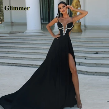 Glimmer Элегантное вечернее платье с глубоким V-образным вырезом Формальные выпускные платья Drop Shipping Vestidos De Fiesta Abendkleider Robe Ball Stretch