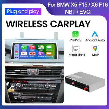 OEM Обновление экрана Беспроводной + проводной CarPlay AI BOX для BMW X5 F15 X6 F16 2016-2019 NBT EVO, с Android Auto Mirror Link AirPlay