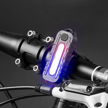  Велосипедный задний фонарь Водонепроницаемый перезаряжаемый 5-уровневый регулируемый фонарь Велосипедное оборудование Многоцелевая наружная сигнальная лампа