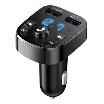 Профессиональный цифровой дисплей 3,1 А Двойное USB-зарядное устройство Bluetooth-совместимые FM-передатчики Автомобильные аксессуары с вольтметром