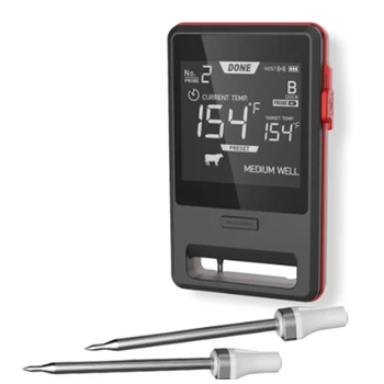 1Set Беспроводной термометр для мяса Дистанционный цифровой кухонный духовой шкаф Умный цифровой Bluetooth Гриль Черный