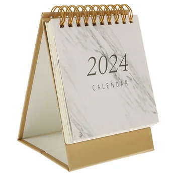  Настольный календарь Офисная декоративная катушка 2024 Стоячий перекидной бумажный стол Украшение