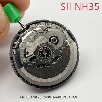 Японское производство Sii NH35 NH35A Автоматический механический механизм Заводная головка в положении 3.0/3.8 часов Оригинальный механизм 24 камня Высокая точность SII