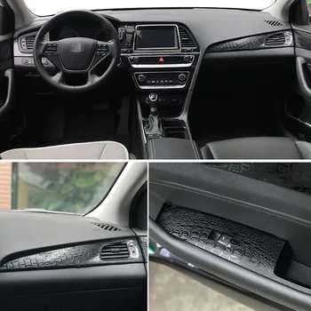  Автомобиль-Стайлинг 3D 5D Углеродное волокно Интерьер автомобиля Центральная консоль Изменение цвета Наклейка Молдинг Наклейки Наклейки Для Hyundai Sonata 9 2018-2019