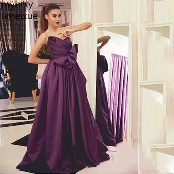 Сексуальный фиолетовый Llueing 2023 Affeta Без рукавов A-line Выпускное платье Ong Большие размеры Вечернее платье Платья для женщин Robe De Soiree